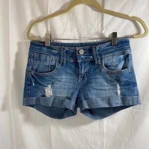 Indigo Rein Forever Roll Up Denim Shorts Sz 5